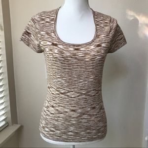 Kasper cotton blend variegated light sweater top M